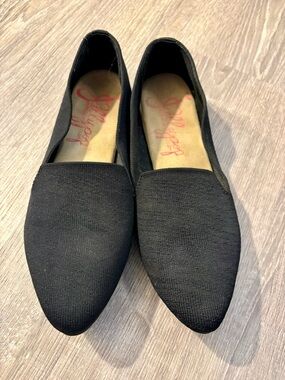Jellypop Black Pointed Toe Slip-On Flats